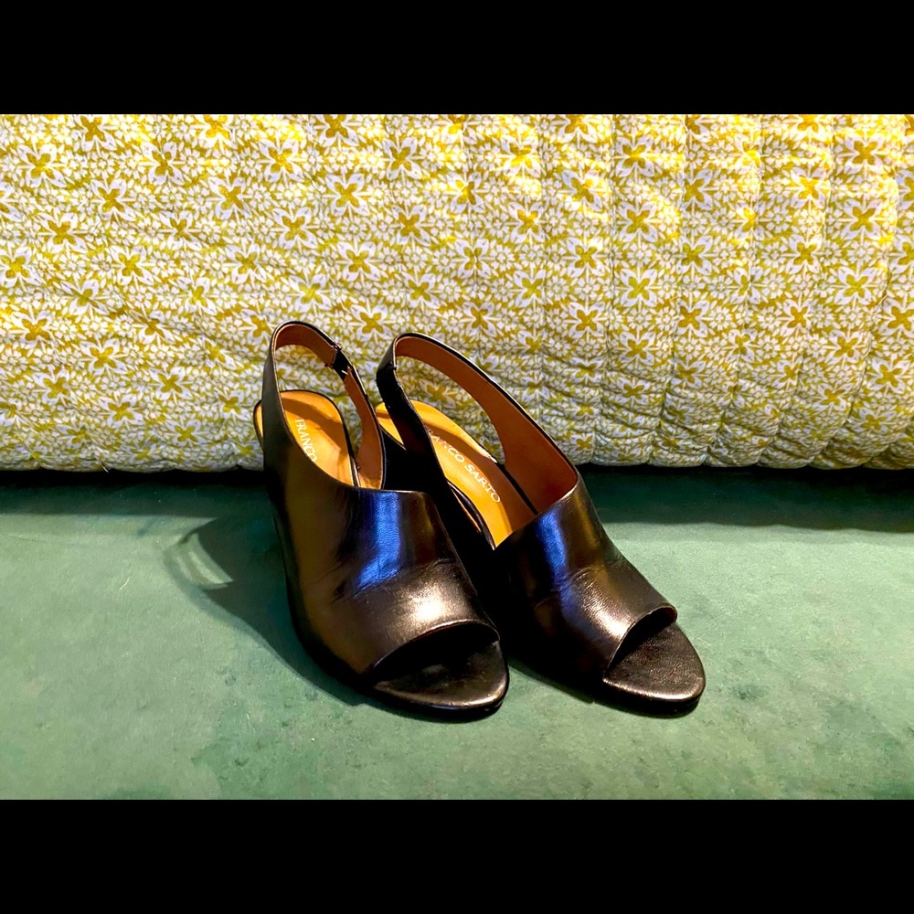 Franco Sarto Italian leather wedge sandals EUC